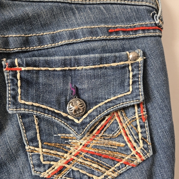 ARIAT "RUBY" Bootcut Flare Dark Wash Mid Rise Blue Jeans . 27L - Picture 6 of 16